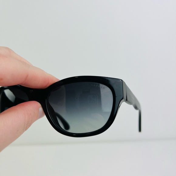 Ralph Lauren RL 8101 Black Cat Eye Statement Black Lens Sunglasses - Picture 11 of 12